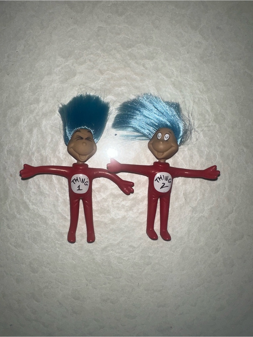 Dr Seuss Thing 1 & 2 Mini Bendable Figures Lot of 2 Amazing Condition Rare